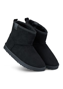 Czarne klasyczne śniegowce damskie ocieplane buty na zimę ze sklepu ButyModne.pl w kategorii Śniegowce damskie - zdjęcie 167572305