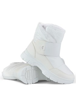 Białe śniegowce na rzep buty ocieplane na zimę ze sklepu ButyModne.pl w kategorii Śniegowce damskie - zdjęcie 167572318