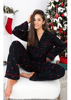 Piżama damska w serca Rolling In Love, Kolor czarny-wzór, Rozmiar S, SENSIS ze sklepu Primodo w kategorii Piżamy damskie - zdjęcie 167573445