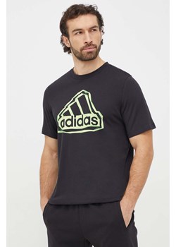 adidas t-shirt bawełniany męski kolor czarny z nadrukiem IM8300 ze sklepu ANSWEAR.com w kategorii T-shirty męskie - zdjęcie 167576976