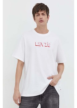 Levi&apos;s t-shirt bawełniany męski kolor biały z nadrukiem ze sklepu ANSWEAR.com w kategorii T-shirty męskie - zdjęcie 167577065