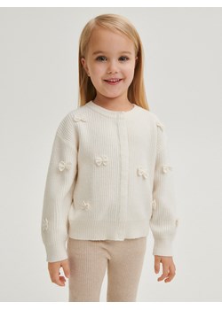 Reserved - Kardigan z aplikacją - złamana biel ze sklepu Reserved w kategorii Swetry dziewczęce - zdjęcie 167582165