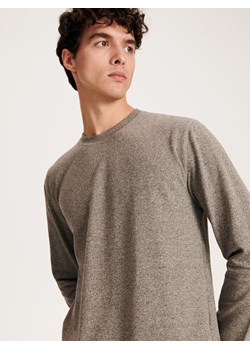 Reserved - Longsleeve regular - beżowy ze sklepu Reserved w kategorii T-shirty męskie - zdjęcie 167582988
