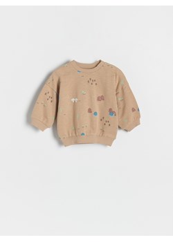 Reserved - Bluza oversize z nadrukiem - beżowy ze sklepu Reserved w kategorii Bluzy i swetry - zdjęcie 167616695