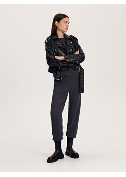 Reserved - Dzianinowe spodnie - ciemnoszary ze sklepu Reserved w kategorii Spodnie damskie - zdjęcie 167619795