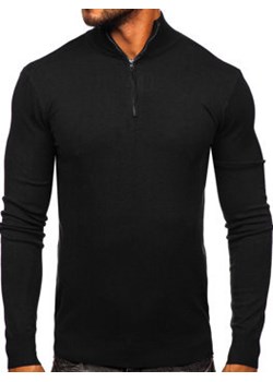 Czarny sweter męski ze stójką Denley MM6007 ze sklepu Denley w kategorii Swetry męskie - zdjęcie 167627708