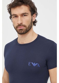 Emporio Armani Underwear t-shirt lounge 2-pack kolor granatowy z nadrukiem 111670 4R715 ze sklepu ANSWEAR.com w kategorii T-shirty męskie - zdjęcie 167635169