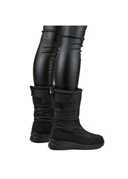 Wysokie komfortowe buty zimowe śniegowce futerko suwaki czarne ze sklepu ButyModne.pl w kategorii Śniegowce damskie - zdjęcie 167637176