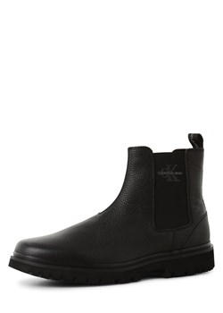 Calvin Klein Jeans Skórzane buty Mężczyźni skóra czarny jednolity ze sklepu vangraaf w kategorii Buty zimowe męskie - zdjęcie 167641308