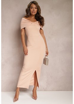 Jasnoróżowa Sukienka Maxi Hiszpanka z Kokardą na Dekolcie Pansia ze sklepu Renee odzież w kategorii Sukienki - zdjęcie 167643445