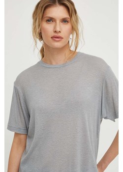 Day Birger et Mikkelsen t-shirt z domieszką wełny kolor szary ze sklepu ANSWEAR.com w kategorii Bluzki damskie - zdjęcie 167648657