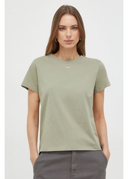 Pinko t-shirt bawełniany damski kolor zielony 100373.A1N8 ze sklepu ANSWEAR.com w kategorii Bluzki damskie - zdjęcie 167651807