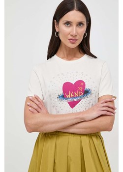 Weekend Max Mara t-shirt bawełniany damski kolor beżowy 2415971061600 ze sklepu ANSWEAR.com w kategorii Bluzki damskie - zdjęcie 167658328