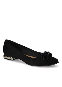 Baleriny For-But 135 Czarne zamsz ozdoba ze sklepu Arturo-obuwie w kategorii Balerinki - zdjęcie 167658378