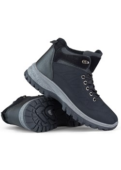 Ocieplane buty na zimę trekkingowe buty młodzieżowe wiązane czarne ze sklepu ButyModne.pl w kategorii Buty trekkingowe damskie - zdjęcie 167663168