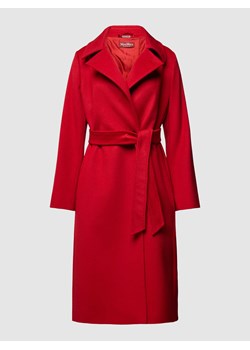 Płaszcz z wełny z wiązanym paskiem ze sklepu Peek&Cloppenburg  w kategorii Płaszcze damskie - zdjęcie 167668857