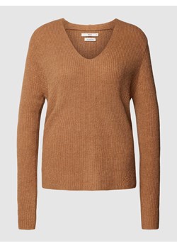 Sweter z dzianiny z zaokrąglonym dekoltem w serek model ‘Style.Lana’ ze sklepu Peek&Cloppenburg  w kategorii Swetry damskie - zdjęcie 167672655