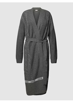 Długi kardigan z wiązanym paskiem ze sklepu Peek&Cloppenburg  w kategorii Swetry damskie - zdjęcie 167674945