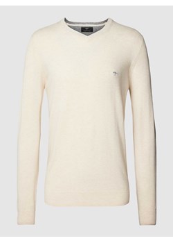 Sweter z dzianiny z wyhaftowanym logo ze sklepu Peek&Cloppenburg  w kategorii Swetry męskie - zdjęcie 167677035