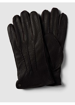 Rękawiczki z koziej skóry z ozdobnymi szwami ze sklepu Peek&Cloppenburg  w kategorii Rękawiczki męskie - zdjęcie 167677167