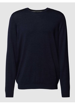 Sweter z dzianiny z wełny z okrągłym dekoltem ze sklepu Peek&Cloppenburg  w kategorii Swetry męskie - zdjęcie 167677395