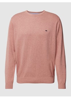 Sweter z dzianiny z wyhaftowanym logo ze sklepu Peek&Cloppenburg  w kategorii Swetry męskie - zdjęcie 167677778