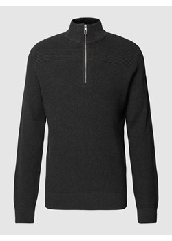 Sweter z dzianiny z krótkim zamkiem błyskawicznym ze sklepu Peek&Cloppenburg  w kategorii Swetry męskie - zdjęcie 167678488