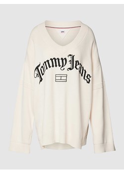 Sweter z dzianiny z wyhaftowanym logo model ‘GRUNGE’ ze sklepu Peek&Cloppenburg  w kategorii Swetry damskie - zdjęcie 167678726