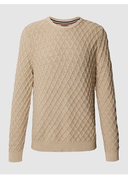 Sweter z dzianiny z fakturowanym wzorem ze sklepu Peek&Cloppenburg  w kategorii Swetry męskie - zdjęcie 167686626