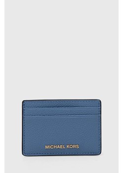 MICHAEL Michael Kors etui na karty skórzane kolor niebieski ze sklepu ANSWEAR.com w kategorii Portfele damskie - zdjęcie 167696509