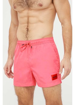 HUGO szorty kąpielowe kolor różowy 50469323 ze sklepu ANSWEAR.com w kategorii Kąpielówki - zdjęcie 167702686