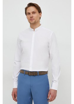 Sisley koszula męska kolor biały slim ze stójką ze sklepu ANSWEAR.com w kategorii Koszule męskie - zdjęcie 167705739