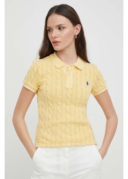 Polo Ralph Lauren polo bawełniane kolor żółty ze sklepu ANSWEAR.com w kategorii Bluzki damskie - zdjęcie 167705829