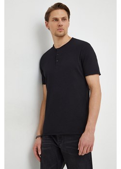 Sisley t-shirt bawełniany męski kolor czarny gładki ze sklepu ANSWEAR.com w kategorii T-shirty męskie - zdjęcie 167705915