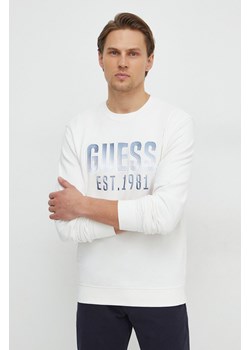 Guess bluza BEAU męska kolor biały z aplikacją M4RQ08 KBK32 ze sklepu ANSWEAR.com w kategorii Bluzy męskie - zdjęcie 167712576