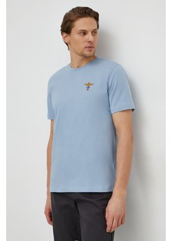 Aeronautica Militare t-shirt bawełniany męski kolor niebieski z aplikacją ze sklepu ANSWEAR.com w kategorii T-shirty męskie - zdjęcie 167712897