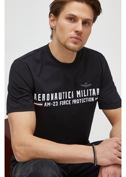 Aeronautica Militare t-shirt bawełniany męski kolor czarny z nadrukiem ze sklepu ANSWEAR.com w kategorii T-shirty męskie - zdjęcie 167712907