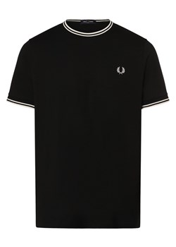 Fred Perry T-shirt męski Mężczyźni Bawełna czarny jednolity ze sklepu vangraaf w kategorii T-shirty męskie - zdjęcie 167730316