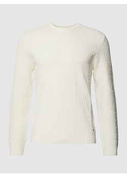 Sweter z dzianiny z fakturowanym wzorem model ‘Fabion’ ze sklepu Peek&Cloppenburg  w kategorii Swetry męskie - zdjęcie 167731456
