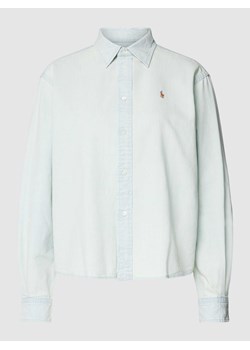 Bluzka z wyhaftowanym logo i listwą guzikową na całej długości ze sklepu Peek&Cloppenburg  w kategorii Koszule damskie - zdjęcie 167731699