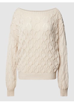 Sweter z dzianiny z haftem angielskim model ‘Brynn life’ ze sklepu Peek&Cloppenburg  w kategorii Swetry damskie - zdjęcie 167732069