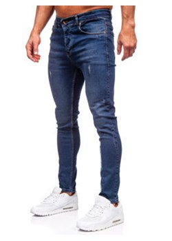 Granatowe spodnie jeansowe męskie slim fit Denley 6257 ze sklepu Denley w kategorii Jeansy męskie - zdjęcie 167739626