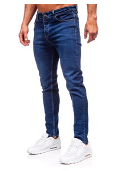 Granatowe spodnie jeansowe męskie slim fit Denley 6290 ze sklepu Denley w kategorii Jeansy męskie - zdjęcie 167739627