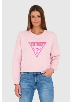GUESS Różowa krótka bluza, Wybierz rozmiar L ze sklepu outfit.pl w kategorii Bluzy damskie - zdjęcie 167740237