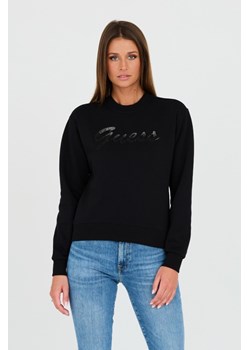 GUESS Czarna bluza z cyrkoniami, Wybierz rozmiar XL ze sklepu outfit.pl w kategorii Bluzy damskie - zdjęcie 167740268