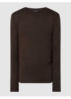 Sweter z dzianiny z wełny lana model ‘Margrate Merino’ ze sklepu Peek&Cloppenburg  w kategorii Swetry męskie - zdjęcie 167740325
