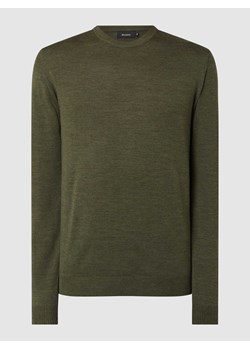Sweter z dzianiny z wełny lana model ‘Margrate Merino’ ze sklepu Peek&Cloppenburg  w kategorii Swetry męskie - zdjęcie 167740328