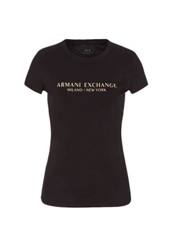 t-shirt damski armani exchange 8nytab yjg3z czarny ze sklepu Royal Shop w kategorii Bluzki damskie - zdjęcie 167741396