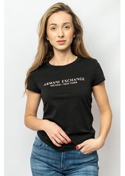 t-shirt damski armani exchange 8nytab yjg3z czarny ze sklepu Royal Shop w kategorii Bluzki damskie - zdjęcie 167741397