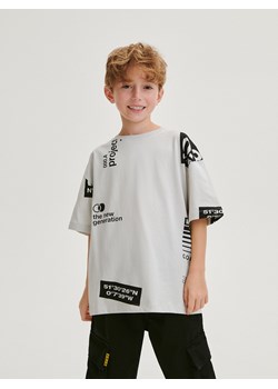 Reserved - T-shirt oversize - jasnoszary ze sklepu Reserved w kategorii T-shirty chłopięce - zdjęcie 167746299